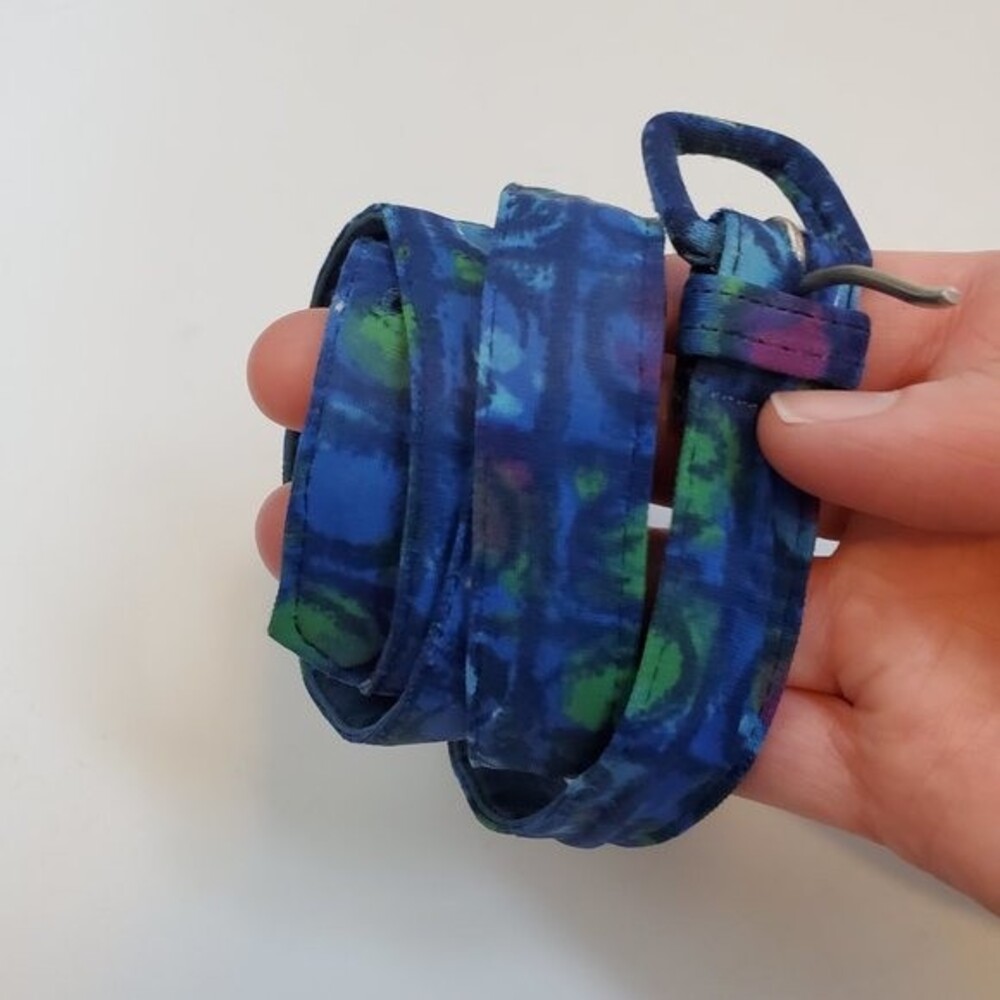 Vintage 80's Blue Cloth Belt